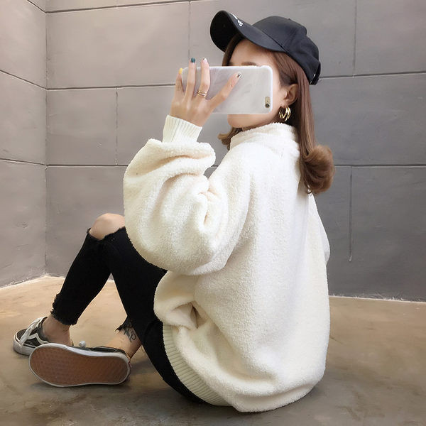 Naiste lai kõrge kaelusega dressipluus