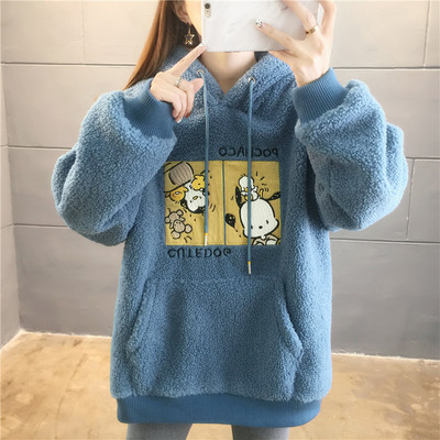 Naiste lai aplikatsiooni ja lipsudega dressipluus