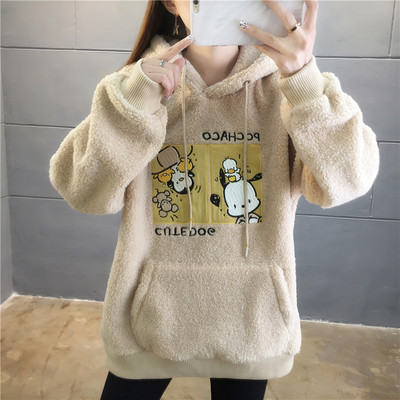 Naiste lai aplikatsiooni ja lipsudega dressipluus