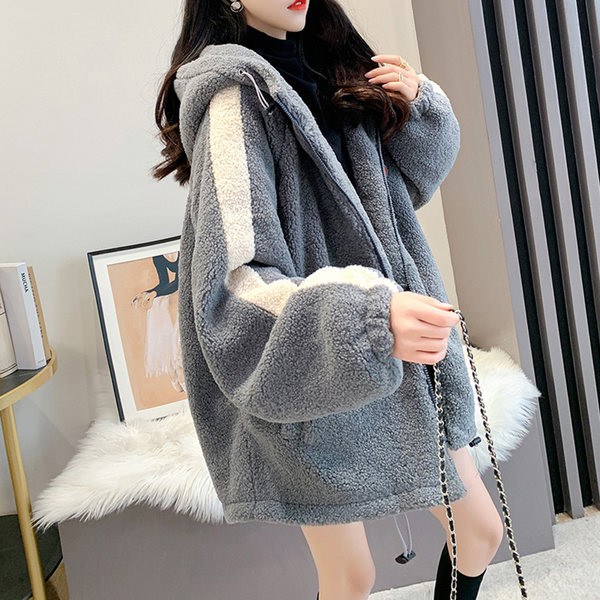 Sügis-talvine kapuutsiga dressipluus - lai mudel