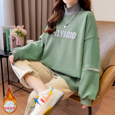 Laia mudeli kõrge kraega naiste pluus - kolme värvi