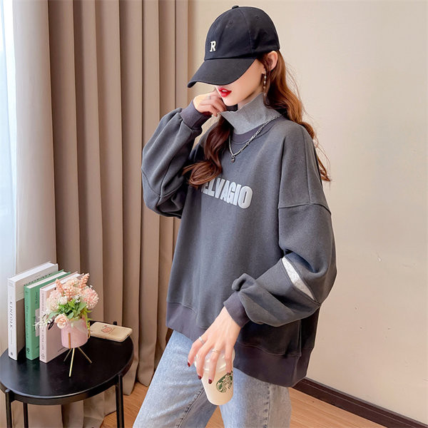 Laia mudeli kõrge kraega naiste pluus - kolme värvi