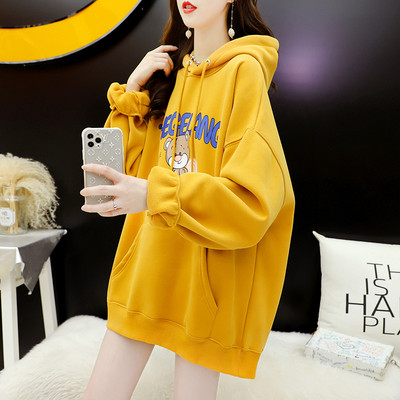 Sportlik naiste pikk aplikatsiooni ja lipsudega dressipluus