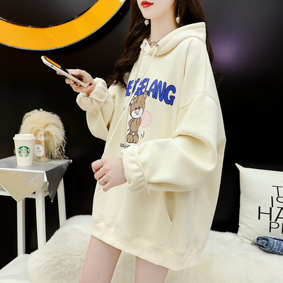 Sportlik naiste pikk aplikatsiooni ja lipsudega dressipluus