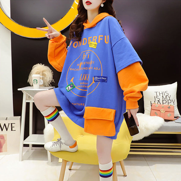 Γυναικείο φαρδύ μοντέλο φούτερ με τσέπη