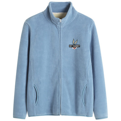 Puha női pulóver magas gallérú cipzárral és felirattal