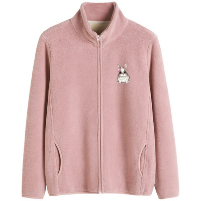 Puha női pulóver magas gallérú cipzárral és felirattal