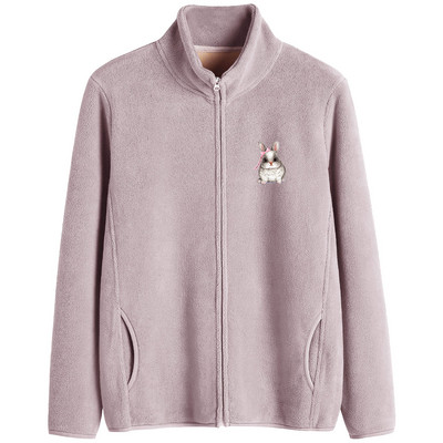 Puha női pulóver magas gallérú cipzárral és felirattal