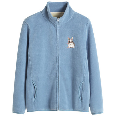 Puha női pulóver magas gallérú cipzárral és felirattal