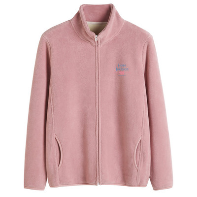 Puha női pulóver magas gallérú cipzárral és felirattal