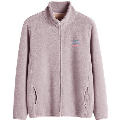 Puha női pulóver magas gallérú cipzárral és felirattal