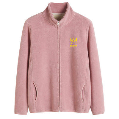 Puha női pulóver magas gallérú cipzárral és felirattal