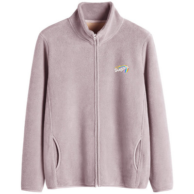 Puha női pulóver magas gallérú cipzárral és felirattal