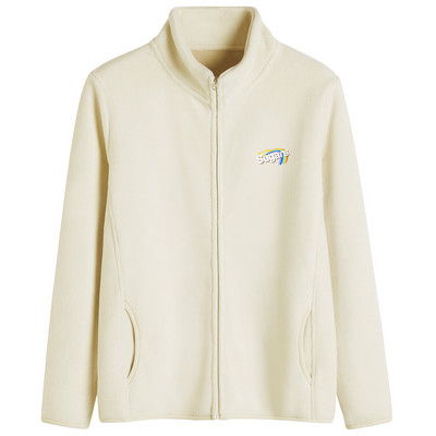 Puha női pulóver magas gallérú cipzárral és felirattal