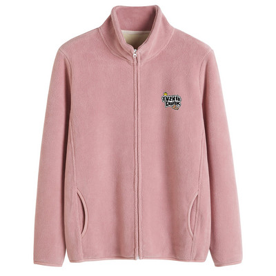 Puha női pulóver magas gallérú cipzárral és felirattal