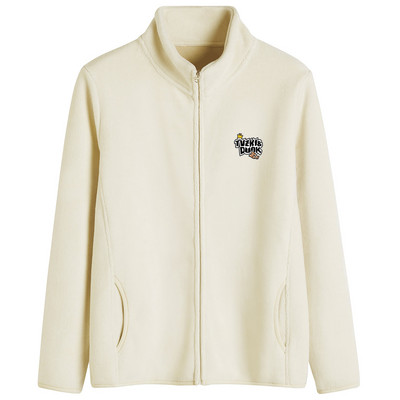 Puha női pulóver magas gallérú cipzárral és felirattal