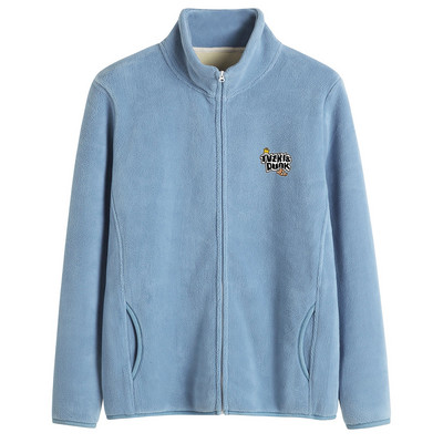 Puha női pulóver magas gallérú cipzárral és felirattal