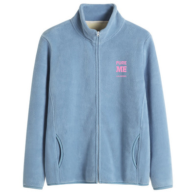 Puha női pulóver magas gallérú cipzárral és felirattal