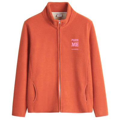 Puha női pulóver magas gallérú cipzárral és felirattal