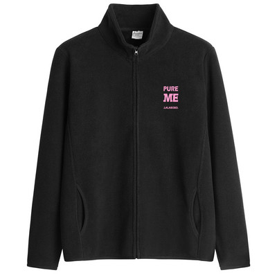 Puha női pulóver magas gallérú cipzárral és felirattal