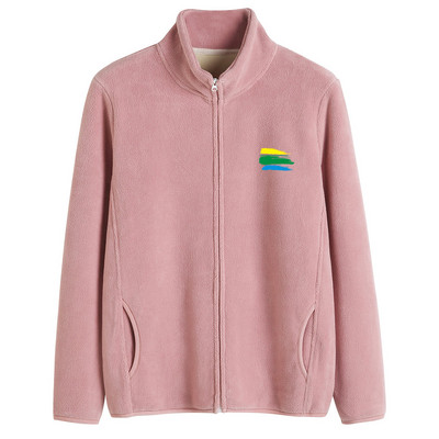 Puha női pulóver magas gallérú cipzárral és felirattal