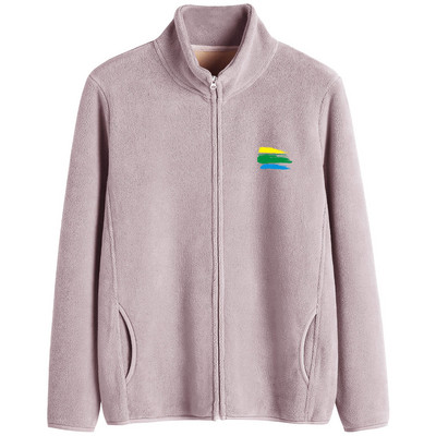 Puha női pulóver magas gallérú cipzárral és felirattal