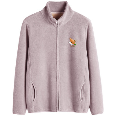 Puha női pulóver magas gallérú cipzárral és felirattal