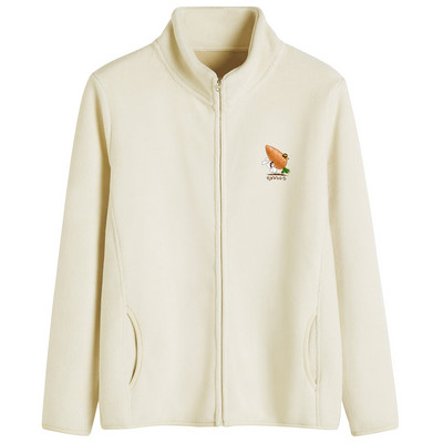 Puha női pulóver magas gallérú cipzárral és felirattal