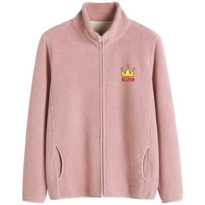 Puha női pulóver magas gallérú cipzárral és felirattal