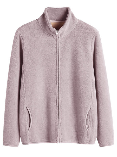 Puha női pulóver magas gallérú cipzárral és felirattal