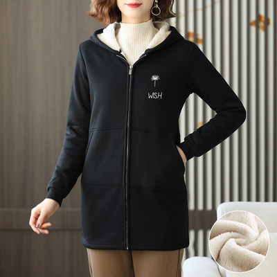 Polaarvoodriga igapäevane naiste pikk dressipluus