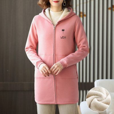 Polaarvoodriga igapäevane naiste pikk dressipluus