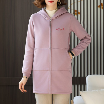 Polaarvoodriga igapäevane naiste pikk dressipluus