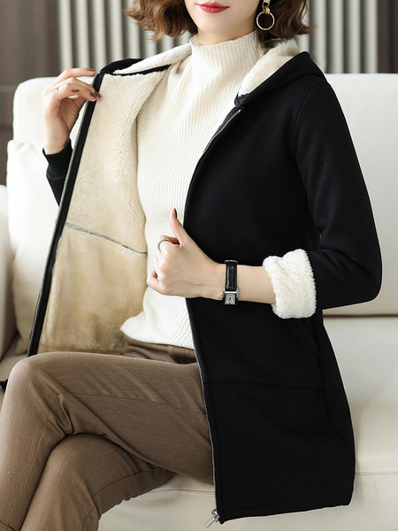 Polaarvoodriga igapäevane naiste pikk dressipluus