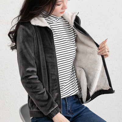 Naiste sooja voodriga velvetist dressipluus