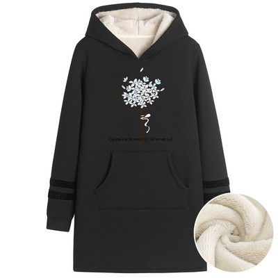 Uue mudeli naiste pikk dressipluus kapuutsi ja taskuga