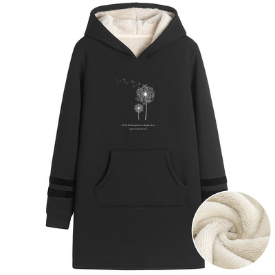 Uue mudeli naiste pikk dressipluus kapuutsi ja taskuga