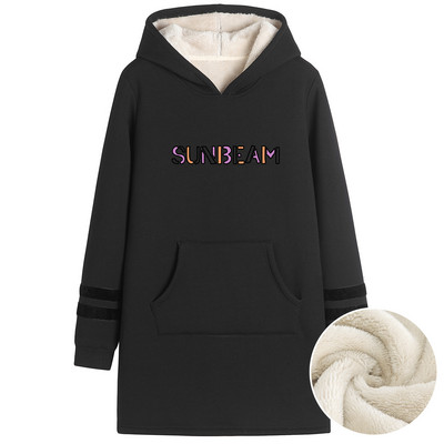 Uue mudeli naiste pikk dressipluus kapuutsi ja taskuga