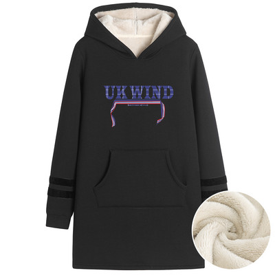 Uue mudeli naiste pikk dressipluus kapuutsi ja taskuga