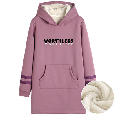 Uue mudeli naiste pikk dressipluus kapuutsi ja taskuga