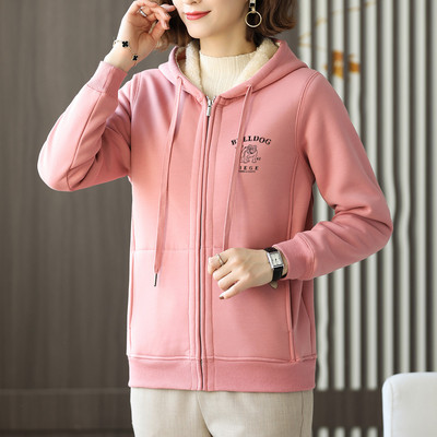 Naiste tepitud dressipluus kapuutsi ja lukuga