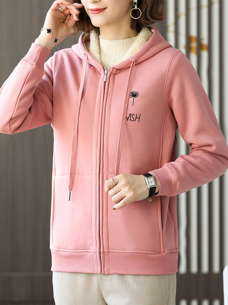 Naiste tepitud dressipluus kapuutsi ja lukuga