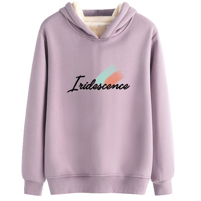 Naiste tepitud dressipluus kirja ja kapuutsiga