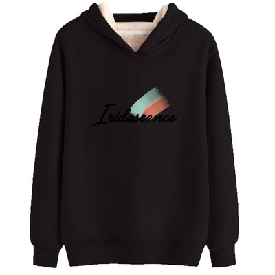 Naiste tepitud dressipluus kirja ja kapuutsiga