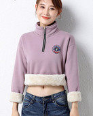 Naiste talvekampsun luku ja paksu sametvoodriga