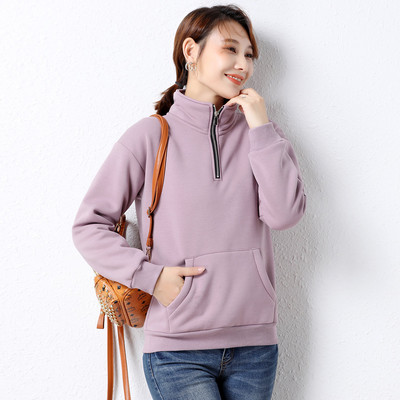 Naiste talvekampsun luku ja paksu sametvoodriga