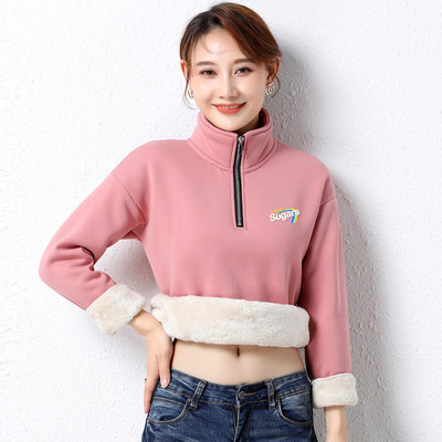 Naiste talvekampsun luku ja paksu sametvoodriga