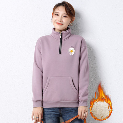 Naiste talvekampsun luku ja paksu sametvoodriga