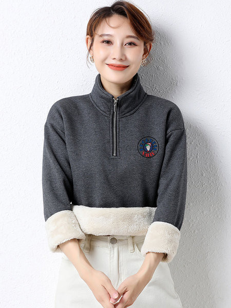 Naiste talvekampsun luku ja paksu sametvoodriga