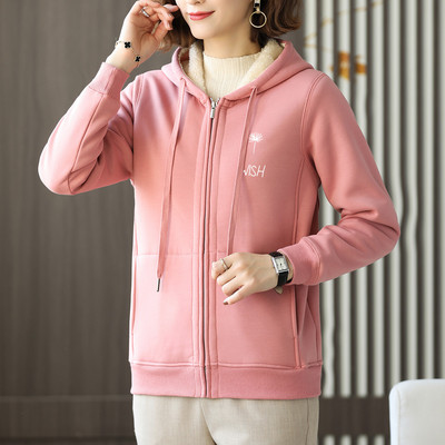 Kapuutsiga ja sulevoodriga talvine dressipluus naistele